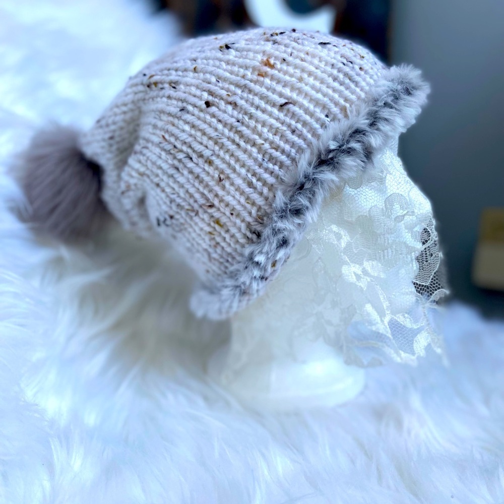 Handmade Beanie with Faux Fur - NWT